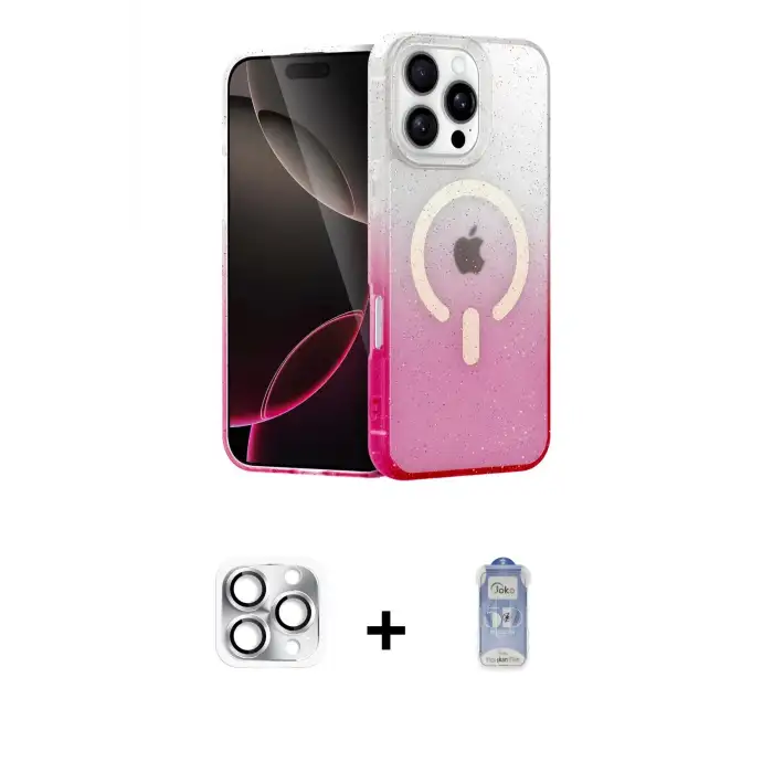 ieg™ iPhone 16 Pro Max Kılıf Eksen Minimal Özel Seri - Siyah Joko Magic 5D Cam + Pers Alüminyum Kamera Lens - GS