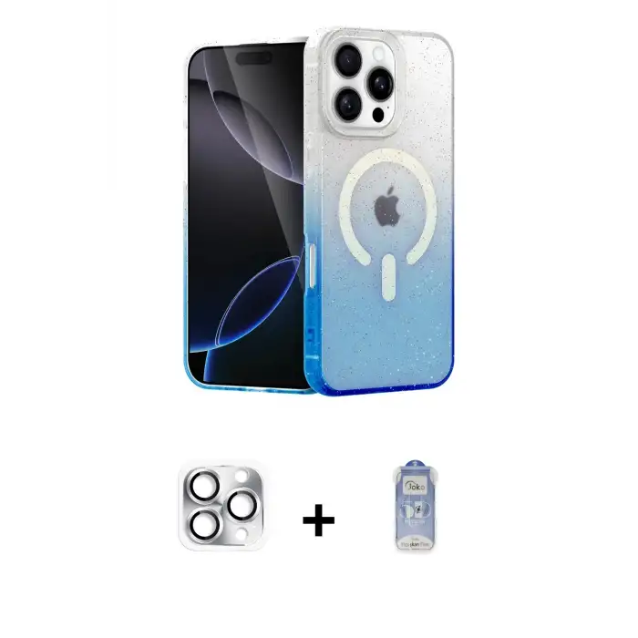 ieg™ iPhone 16 Pro Max Kılıf Eksen Minimal Özel Seri - Siyah Joko Magic 5D Cam + Pers Alüminyum Kamera Lens - GS
