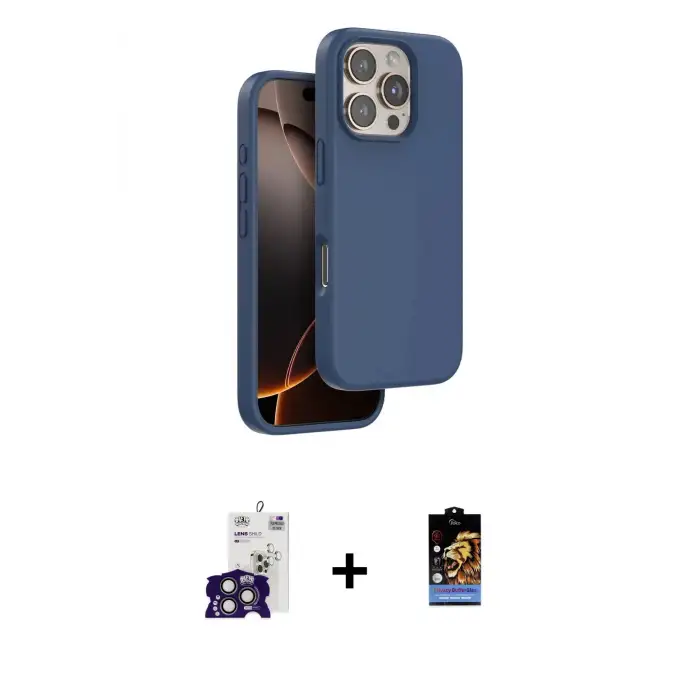 ieg™ iPhone 16 Pro Max Kılıf Kıvılcım Çizgi Serisi - Siyah Buffer Hayalet Cam Ekran Koruyucu + Bilvis Titan Kamera Lens - TMGI