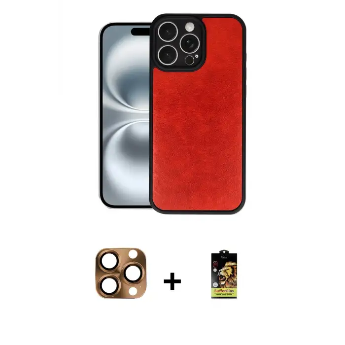 ieg™ iPhone 16 Pro Max Kılıf Kıvılcım Işık Serisi - Siyah Buffer Cam Ekran Koruyucu + Pers Alüminyum Kamera Lens - CLTM