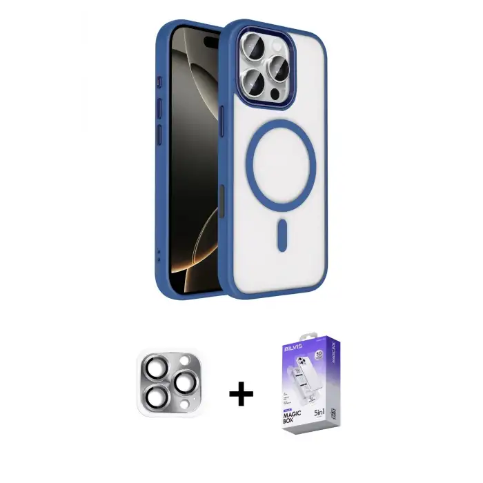 ieg™ iPhone 16 Pro Max Kılıf Kıvılcım Prime - Siyah Bilvis 5in1 3D Magic Cam Ekran Koruyucu + Pers Alüminyum Kamera Lens - GI