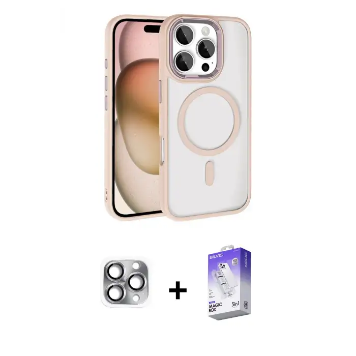 ieg™ iPhone 16 Pro Max Kılıf Kıvılcım Prime - Siyah Bilvis 5in1 3D Magic Cam Ekran Koruyucu + Pers Alüminyum Kamera Lens - GI