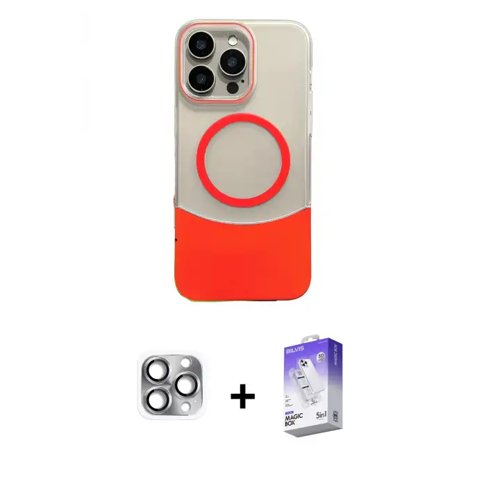 ieg™ iPhone 16 Pro Max Kılıf Kozmos Form Özel Seri - Siyah Bilvis 5in1 3D Magic Cam Ekran Koruyucu + Pers Alüminyum Kamera Lens - GI