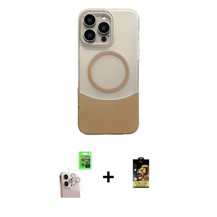 ieg™ iPhone 16 Pro Max Kılıf Kozmos Form Özel Seri - Siyah Buffer Cam Ekran Koruyucu + Raze Metal Kamera Lens - NLGY