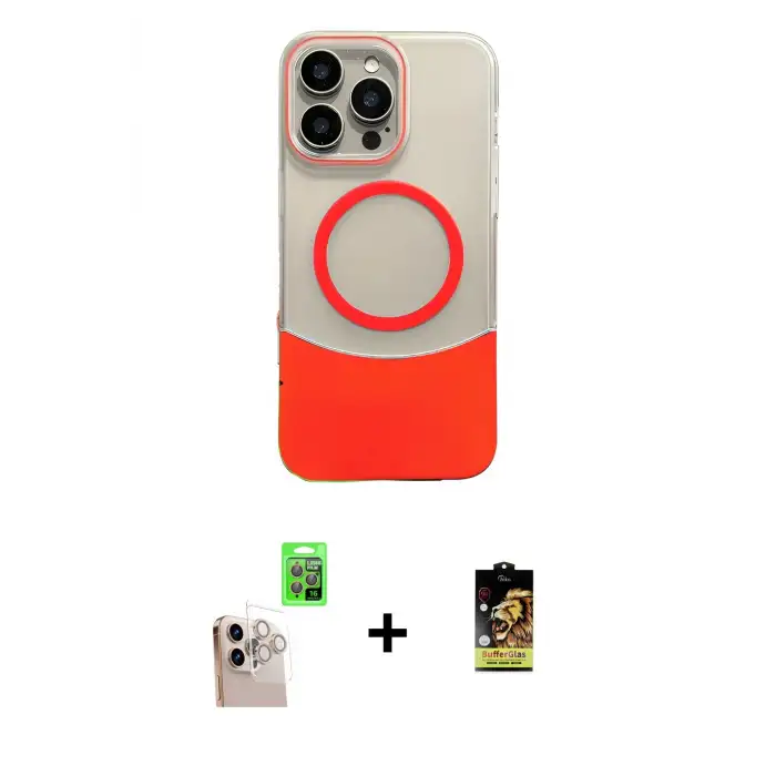 ieg™ iPhone 16 Pro Max Kılıf Kozmos Form Özel Seri - Siyah Buffer Cam Ekran Koruyucu + Raze Metal Kamera Lens - NLGY