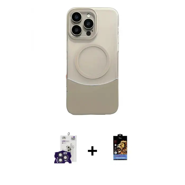 ieg™ iPhone 16 Pro Max Kılıf Kozmos Form Özel Seri - Siyah Buffer Hayalet Cam Ekran Koruyucu + Bilvis Titan Kamera Lens - TMGI
