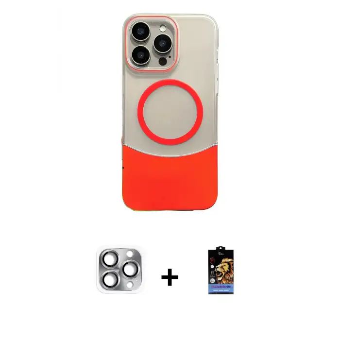 ieg™ iPhone 16 Pro Max Kılıf Kozmos Form Özel Seri - Siyah Buffer Hayalet Cam Ekran Koruyucu + Pers Alüminyum Kamera Lens - GI
