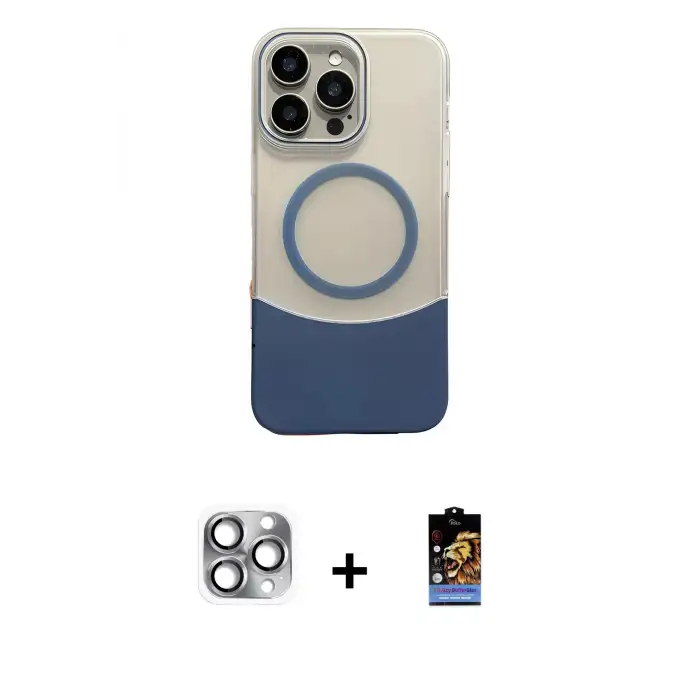 ieg™ iPhone 16 Pro Max Kılıf Kozmos Form Özel Seri - Siyah Buffer Hayalet Cam Ekran Koruyucu + Pers Alüminyum Kamera Lens - GI