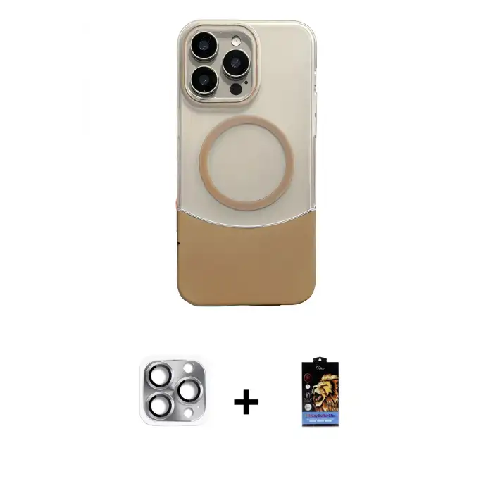 ieg™ iPhone 16 Pro Max Kılıf Kozmos Form Özel Seri - Siyah Buffer Hayalet Cam Ekran Koruyucu + Pers Alüminyum Kamera Lens - GI