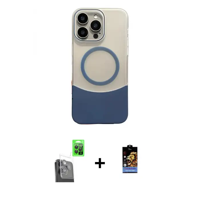 ieg™ iPhone 16 Pro Max Kılıf Kozmos Form Özel Seri - Siyah Buffer Hayalet Cam Ekran Koruyucu + Raze Metal Kamera Lens - SH