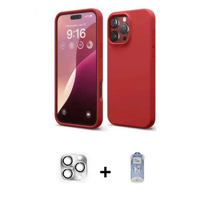 ieg™ iPhone 16 Pro Max Kılıf Kozmos Yansıma Özel Seri - Siyah Joko Magic 5D Cam + Pers Alüminyum Kamera Lens - GS