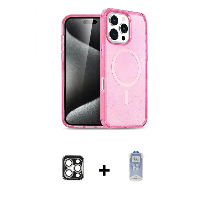ieg™ iPhone 16 Pro Max Kılıf Nova Asil Prime - Siyah Joko Magic 5D Cam + PVD Metal Kamera Lens - GS