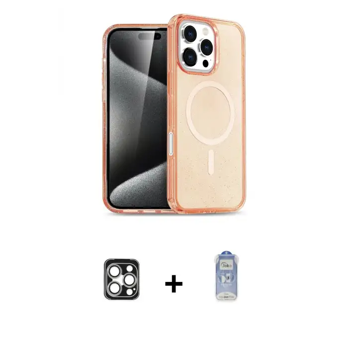 ieg™ iPhone 16 Pro Max Kılıf Nova Asil Prime - Siyah Joko Magic 5D Cam + PVD Metal Kamera Lens - GS