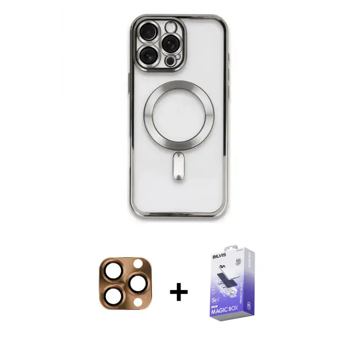 ieg™ iPhone 16 Pro Max Kılıf Nova Işık Özel Seri - Siyah Bilvis 5in1 5D Magic Hayalet Cam Ekran Koruyucu + Pers Alüminyum Kamera Lens - CLTM