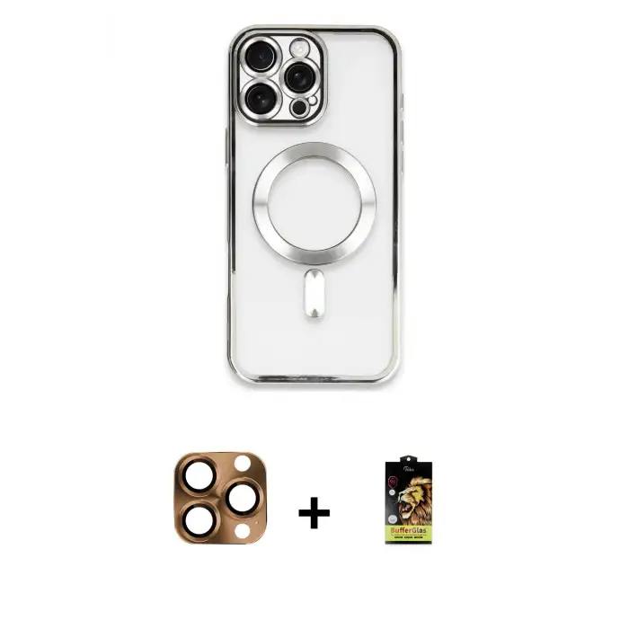 ieg™ iPhone 16 Pro Max Kılıf Nova Işık Özel Seri - Siyah Buffer Cam Ekran Koruyucu + Pers Alüminyum Kamera Lens - CLTM
