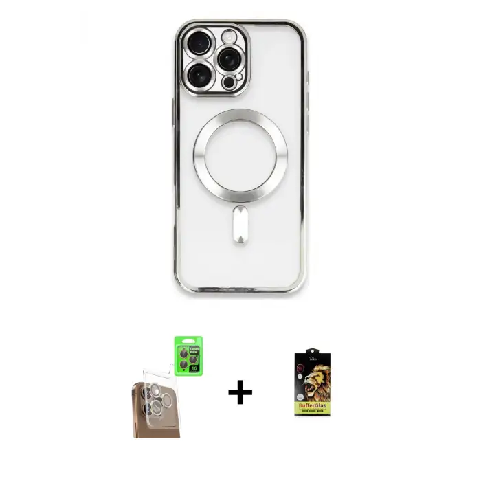 ieg™ iPhone 16 Pro Max Kılıf Nova Işık Özel Seri - Siyah Buffer Cam Ekran Koruyucu + Raze Metal Kamera Lens - CLTM