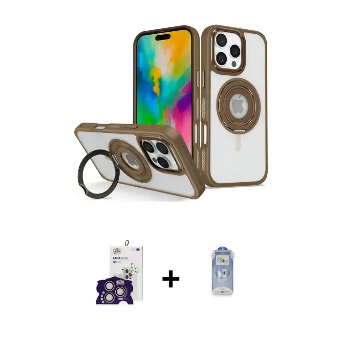 ieg™ iPhone 16 Pro Max Kılıf Nova Minimal Serisi - Siyah Joko Magic 5D Cam + Bilvis Titan Kamera Lens - GS