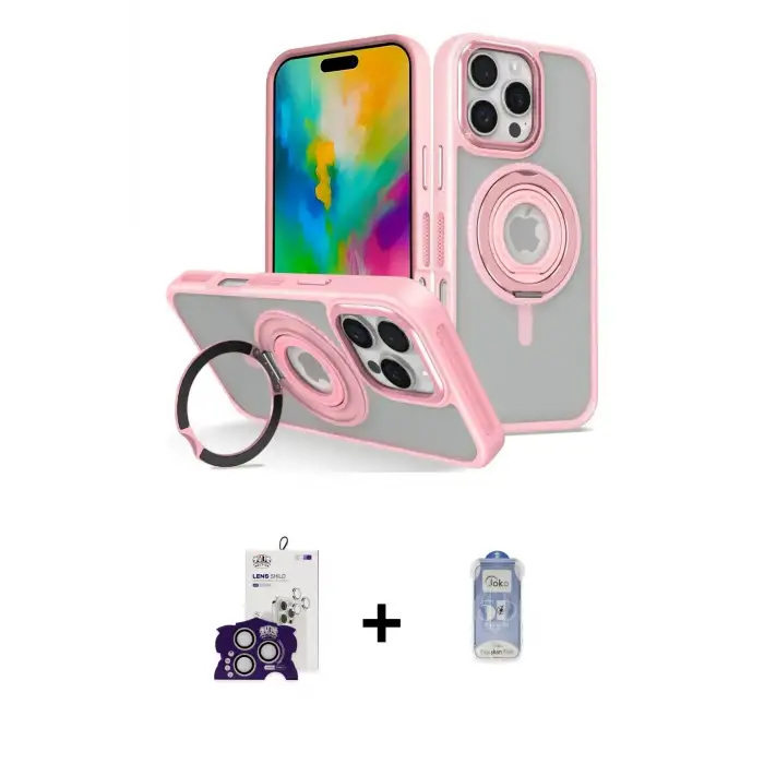 ieg™ iPhone 16 Pro Max Kılıf Nova Minimal Serisi - Siyah Joko Magic 5D Cam + Bilvis Titan Kamera Lens - GS