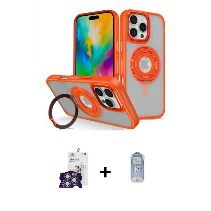 ieg™ iPhone 16 Pro Max Kılıf Nova Minimal Serisi - Siyah Joko Magic 5D Cam + Bilvis Titan Kamera Lens - GS
