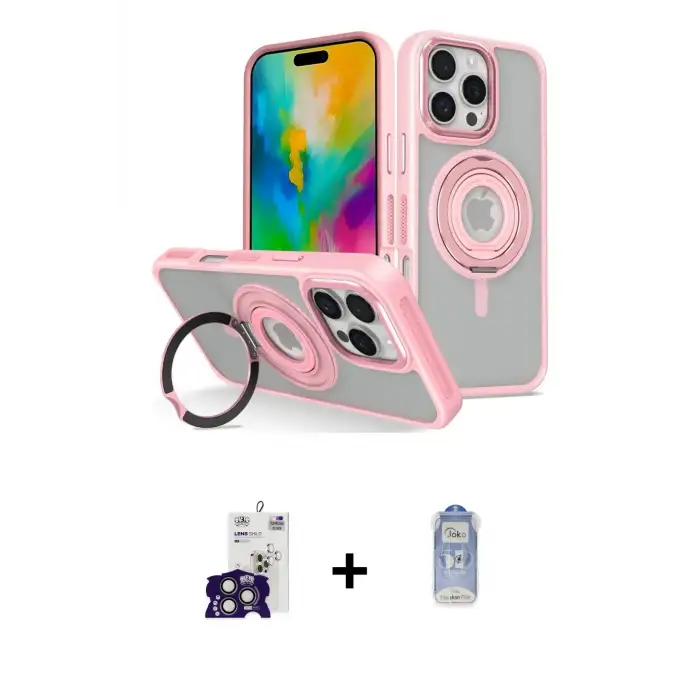 ieg™ iPhone 16 Pro Max Kılıf Nova Minimal Serisi - Siyah Joko Magic 5D Cam + Bilvis Titan Kamera Lens - TMGI