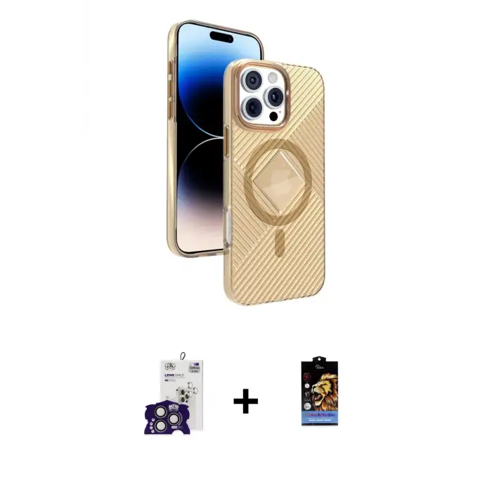 ieg™ iPhone 16 Pro Max Kılıf Nova Modern Prime - Siyah Buffer Hayalet Cam Ekran Koruyucu + Bilvis Titan Kamera Lens - TMGI