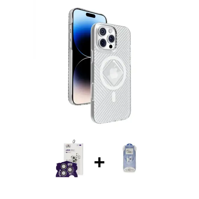 ieg™ iPhone 16 Pro Max Kılıf Nova Modern Prime - Siyah Joko Magic 5D Cam + Bilvis Titan Kamera Lens - GS