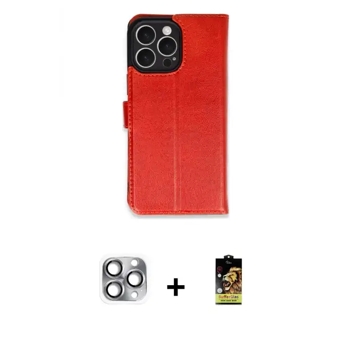 ieg™ iPhone 16 Pro Max Kılıf Siluet Işık Serisi - Siyah Buffer Cam Ekran Koruyucu + Pers Alüminyum Kamera Lens - GI