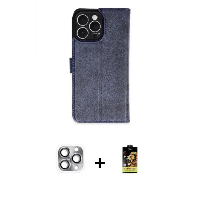 ieg™ iPhone 16 Pro Max Kılıf Siluet Işık Serisi - Siyah Buffer Cam Ekran Koruyucu + Pers Alüminyum Kamera Lens - GI