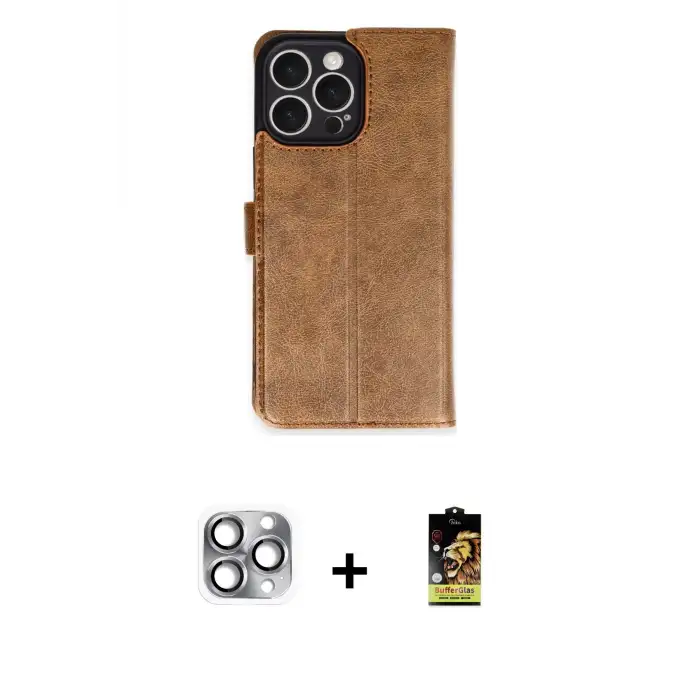 ieg™ iPhone 16 Pro Max Kılıf Siluet Işık Serisi - Siyah Buffer Cam Ekran Koruyucu + Pers Alüminyum Kamera Lens - GI