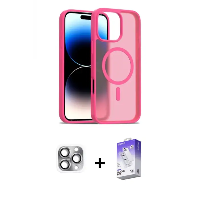 ieg™ iPhone 16 Pro Max Kılıf Siluet Minimal Prime - Siyah Bilvis 5in1 3D Magic Cam Ekran Koruyucu + Pers Alüminyum Kamera Lens - GI