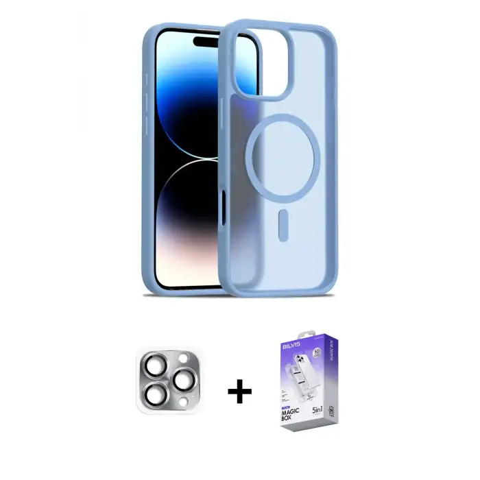 ieg™ iPhone 16 Pro Max Kılıf Siluet Minimal Prime - Siyah Bilvis 5in1 3D Magic Cam Ekran Koruyucu + Pers Alüminyum Kamera Lens - GI