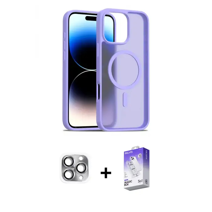 ieg™ iPhone 16 Pro Max Kılıf Siluet Minimal Prime - Siyah Bilvis 5in1 3D Magic Cam Ekran Koruyucu + Pers Alüminyum Kamera Lens - GI