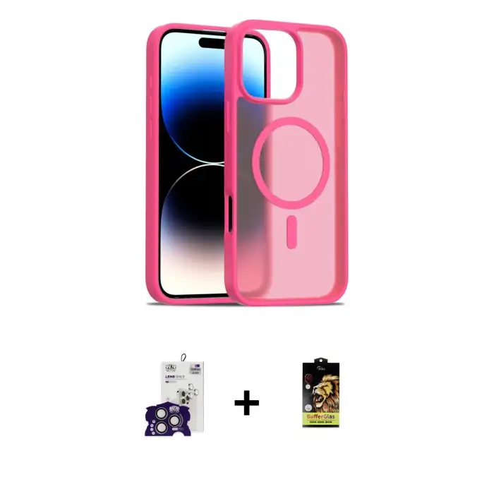 ieg™ iPhone 16 Pro Max Kılıf Siluet Minimal Prime - Siyah Buffer Cam Ekran Koruyucu + Bilvis Titan Kamera Lens - TMGI