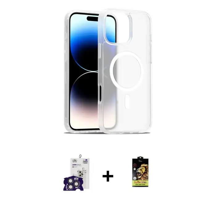 ieg™ iPhone 16 Pro Max Kılıf Siluet Minimal Prime - Siyah Buffer Cam Ekran Koruyucu + Bilvis Titan Kamera Lens - TMGI