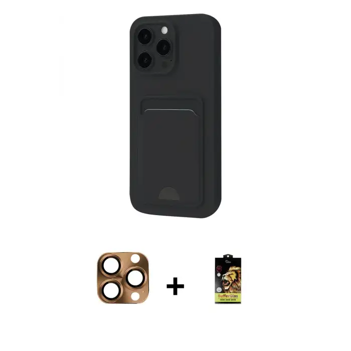 ieg™ iPhone 16 Pro Max Kılıf Vadi Çizgi Prime - Siyah Buffer Cam Ekran Koruyucu + Pers Alüminyum Kamera Lens - CLTM