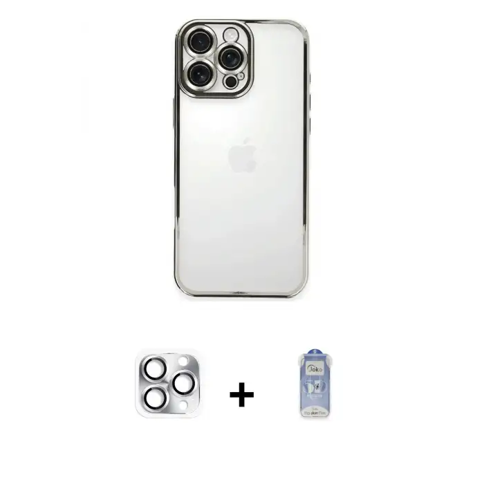 ieg™ iPhone 16 Pro Max Kılıf Vadi Minimal - Siyah Joko Magic 5D Cam + Pers Alüminyum Kamera Lens - GS