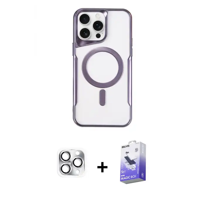 ieg™ iPhone 16 Pro Max Kılıf Yadigar Klasik Özel Seri - Siyah Bilvis 5in1 5D Magic Hayalet Cam Ekran Koruyucu + Pers Alüminyum Kamera Lens - GS