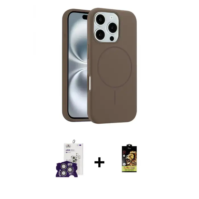 ieg™ iPhone 16 Pro Max Kılıf Yankı Form Serisi - Siyah Buffer Cam Ekran Koruyucu + Bilvis Titan Kamera Lens - GS
