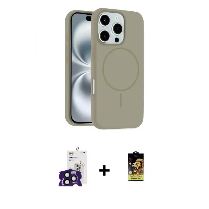 ieg™ iPhone 16 Pro Max Kılıf Yankı Form Serisi - Siyah Buffer Cam Ekran Koruyucu + Bilvis Titan Kamera Lens - SH