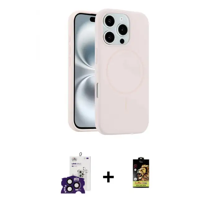 ieg™ iPhone 16 Pro Max Kılıf Yankı Form Serisi - Siyah Buffer Cam Ekran Koruyucu + Bilvis Titan Kamera Lens - SH