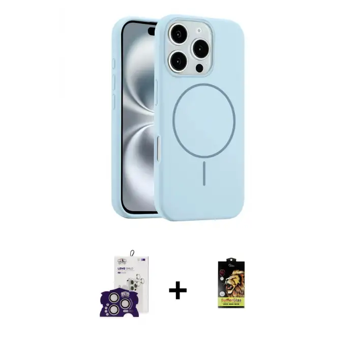 ieg™ iPhone 16 Pro Max Kılıf Yankı Form Serisi - Siyah Buffer Cam Ekran Koruyucu + Bilvis Titan Kamera Lens - GS