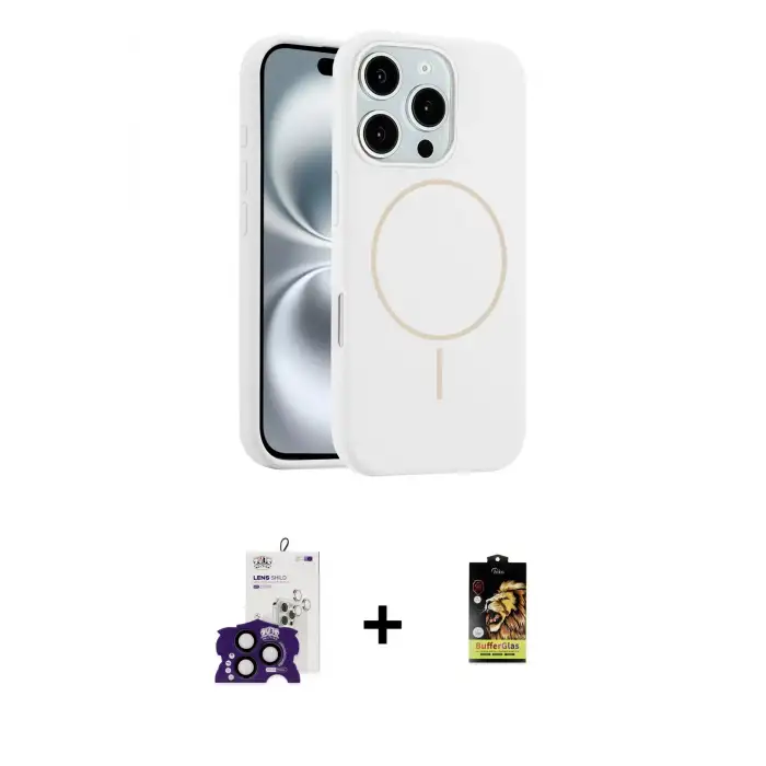 ieg™ iPhone 16 Pro Max Kılıf Yankı Form Serisi - Siyah Buffer Cam Ekran Koruyucu + Bilvis Titan Kamera Lens - SH