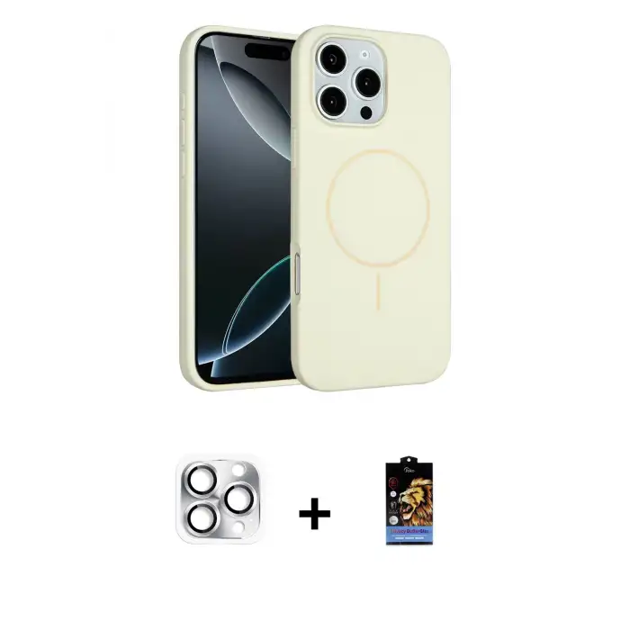 ieg™ iPhone 16 Pro Max Kılıf Yankı Form Serisi - Siyah Buffer Hayalet Cam Ekran Koruyucu + Pers Alüminyum Kamera Lens - GS