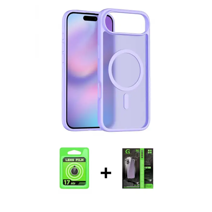 ieg™ iPhone 17 Air Kılıf Siluet Minimal Prime - Şeffaf 360 Full Body Arka Koruyucu + Raze Metal Kamera Lens - GD