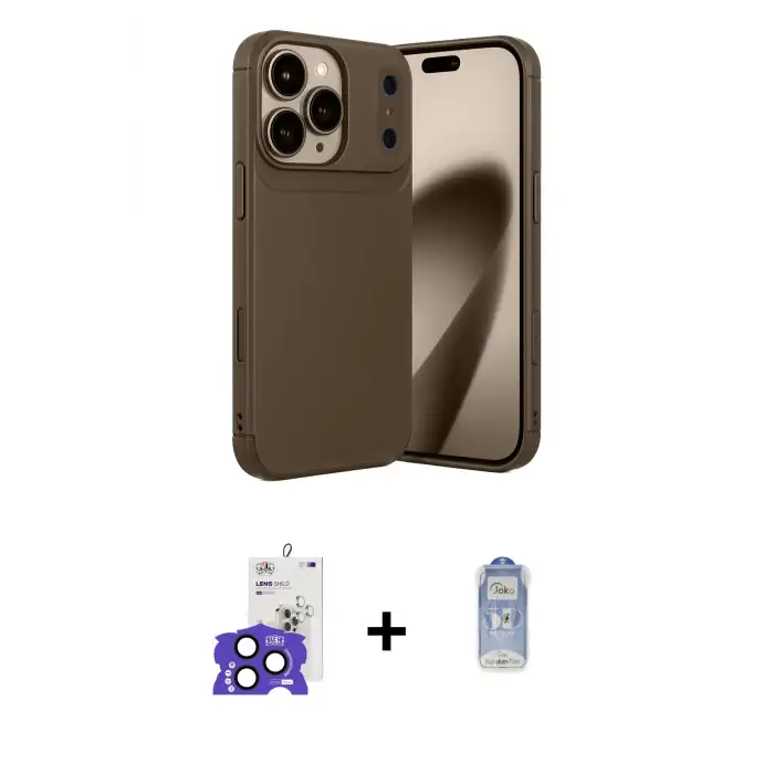 ieg™ iPhone 17 Pro Max Kılıf Eksen Form Prime - Siyah Joko Magic 5D Cam + Bilvis Titan Kamera Lens - LT