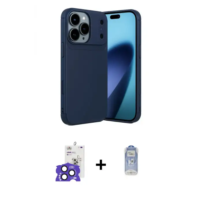ieg™ iPhone 17 Pro Max Kılıf Eksen Form Prime - Siyah Joko Magic 5D Cam + Bilvis Titan Kamera Lens - LT