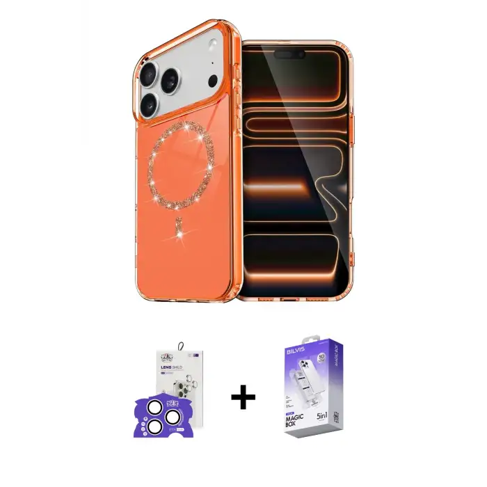 ieg™ iPhone 17 Pro Max Kılıf Kıvılcım Form Prime - Siyah Bilvis 5in1 3D Magic Cam Ekran Koruyucu + Bilvis Titan Kamera Lens - GS