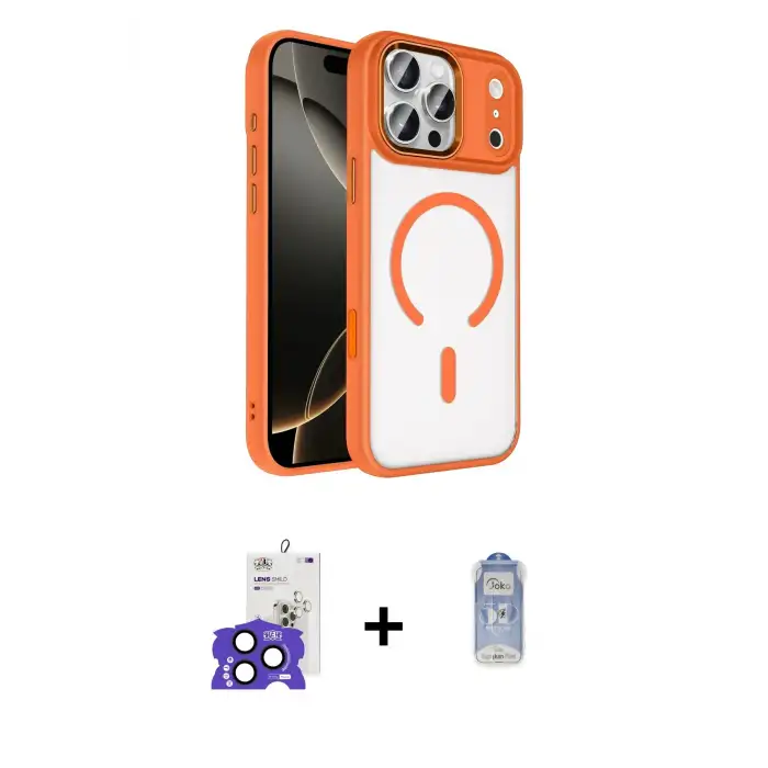 ieg™ iPhone 17 Pro Max Kılıf Kıvılcım Prime - Siyah Joko Magic 5D Cam + Bilvis Titan Kamera Lens - LT