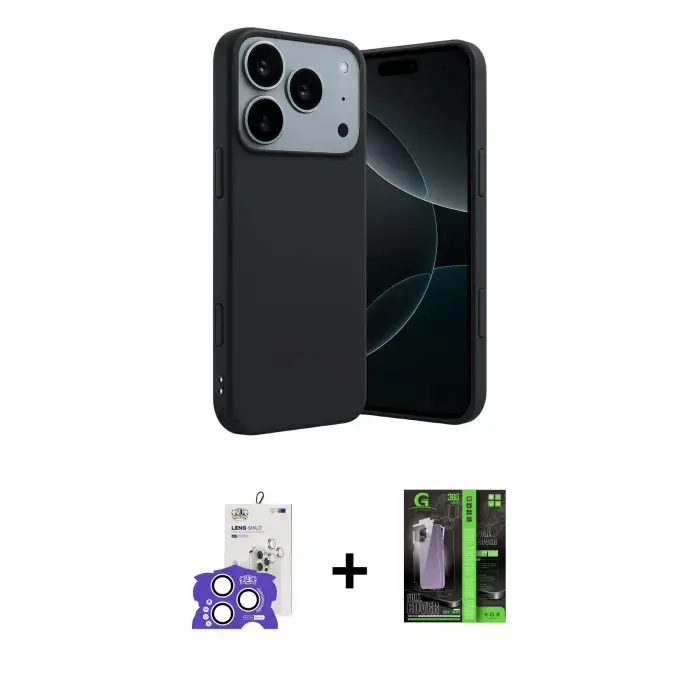ieg™ iPhone 17 Pro Max Kılıf Kozmos Yansıma Özel Seri - Şeffaf 360 Full Body Arka Koruyucu + Bilvis Titan Kamera Lens - GS