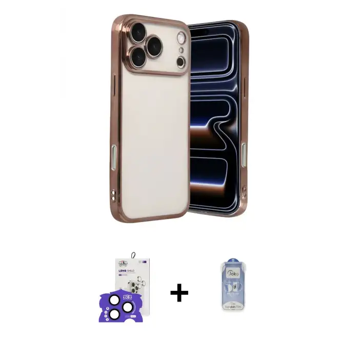 ieg™ iPhone 17 Pro Max Kılıf Vadi Minimal - Siyah Joko Magic 5D Cam + Bilvis Titan Kamera Lens - LT